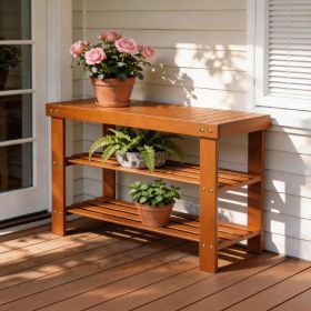 35.43"*11.02"*17.72" 3-Tier Bamboo Shoe Rack Walnut