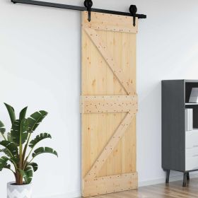 Door NARVIK Natural 37.40 x 82.68 in Solid Pine Wood