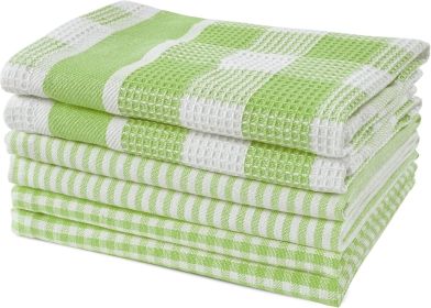 Premium Cotton Kitchen Dish Towels - 6 Pack Soft Absorbent Dish Cloths, Multi Purpose Cleaning Cloths, 12"x12", Reusable Kitchen Rags - Sage Gree