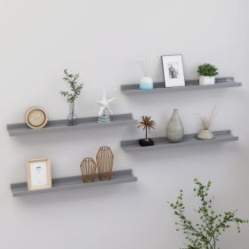 Wall Shelves 4 pcs Gray 23.6"x3.5"x1.2