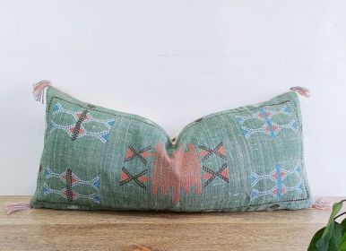 GREEN lumbar pillow cover Boho hand embroidered pillow cover Pillow cases Pillow shams For gift