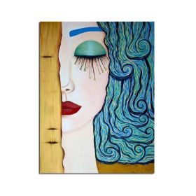 100% Hand Painted Oil Painting  Art Handmade Blue Hair Dancer For Wall Decor Canvas Paintings Pure Hand Painted Spanish Dancers Wall Pictures On (size: 90x120cm)