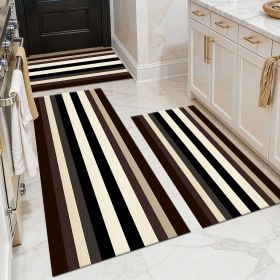 Three-piece kitchen rug set, non-slip and washable, abstract pattern kitchen hallway rug, soft and comfortable, suitable for sinks, floors, entra (Main Color: White, Main Material: Polyester)